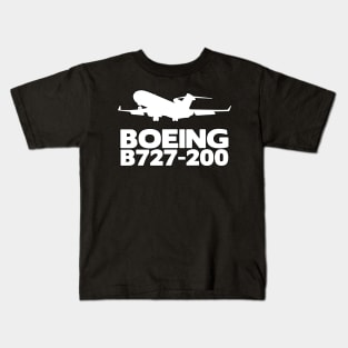 Boeing B727-200 Silhouette Print (White) Kids T-Shirt